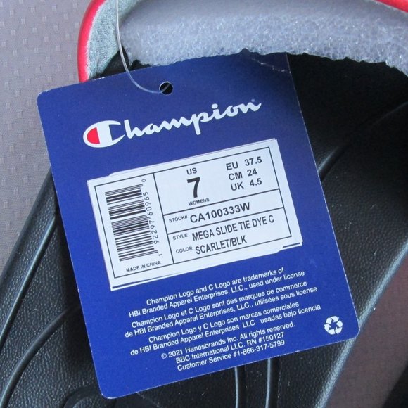 🤩 CHAMPION MEGA SLIDE SCARLETT BLACK WOMENS SLIDE SANDALS (SIZE 7) 🤩 - Picture 10 of 15